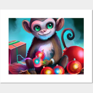 Cute Monkey Drawing Posters and Art